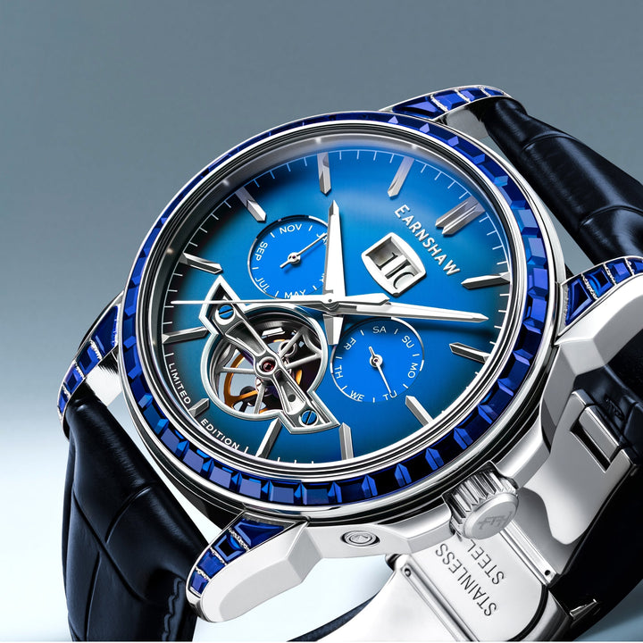 Nobility Nawab Grand Date Calendar Open Heart Automatic Limited Edition Blue / G