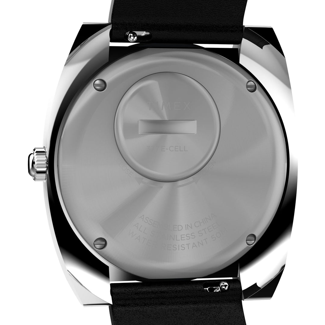 Q TIMEX Black / Leather | Black Dial