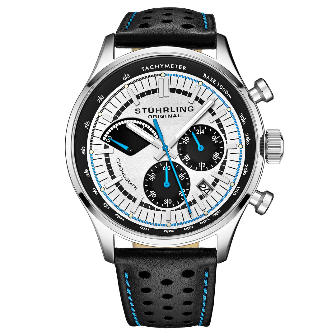 Monaco Black/Leather/Silver Dial/Silver Case | Silver Dial