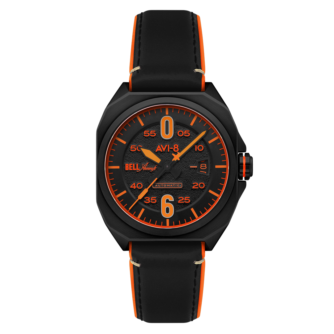 Bell X-1 Machbuster Automatic Black / Black Hybrid leather and rubber strap | Bl