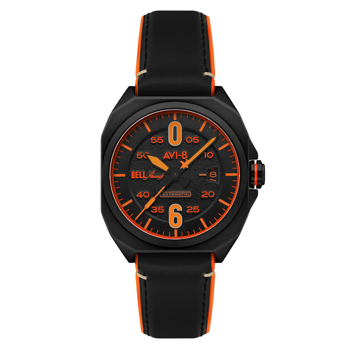 Bell X-1 Machbuster Automatic Black / Black Hybrid leather and rubber strap | Bl