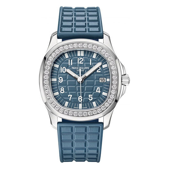 Patek Philippe - Aquanaut Ladies Stainless Steel - Luce - 35.6 mm - Steel - Blue-Gray Embossed Dial