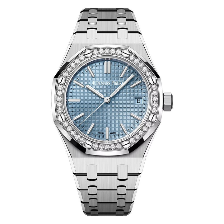 Audemars Piguet ROYAL OAK 37MM LIGHT BLUE DIAL DIAMOND BEZEL Ref. 15551ST.ZZ.1356ST.04 MENS WATCH