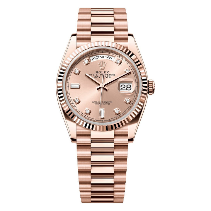 Rolex Day-Date 36 128235 - 36mm Everose Gold (Fluted) - President