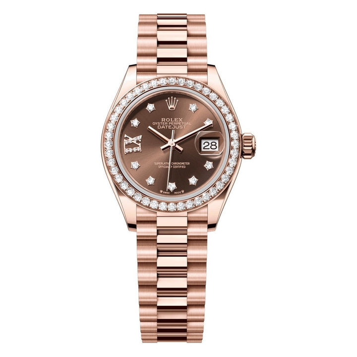 Rolex Lady-Datejust 279135RBR - 28mm Everose Gold (Fluted) - President