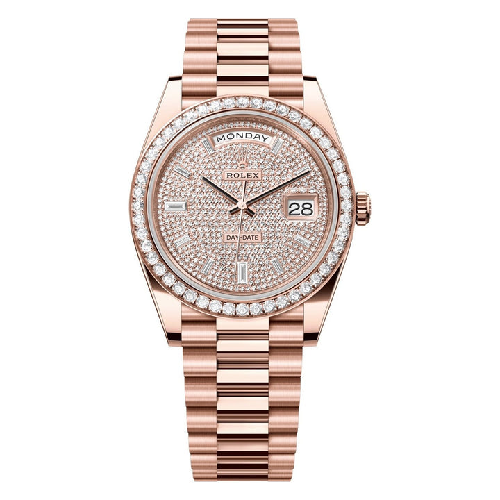 Rolex Day-Date 40 228345RBR - 40mm Everose Gold (Diamond Bezel) - President