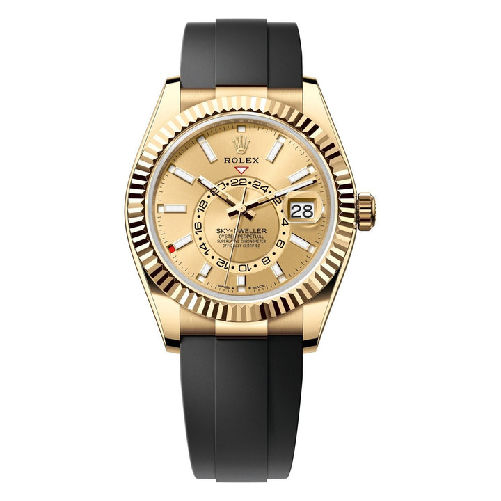 Rolex Sky-Dweller 336238 - 42mm Yellow Gold (Fluted) - Oysterflex