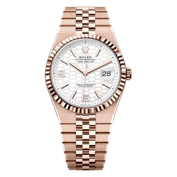 Rolex Land-Dweller 40 127335 - 40mm Everose Gold (Fluted) - Flat Jubilee