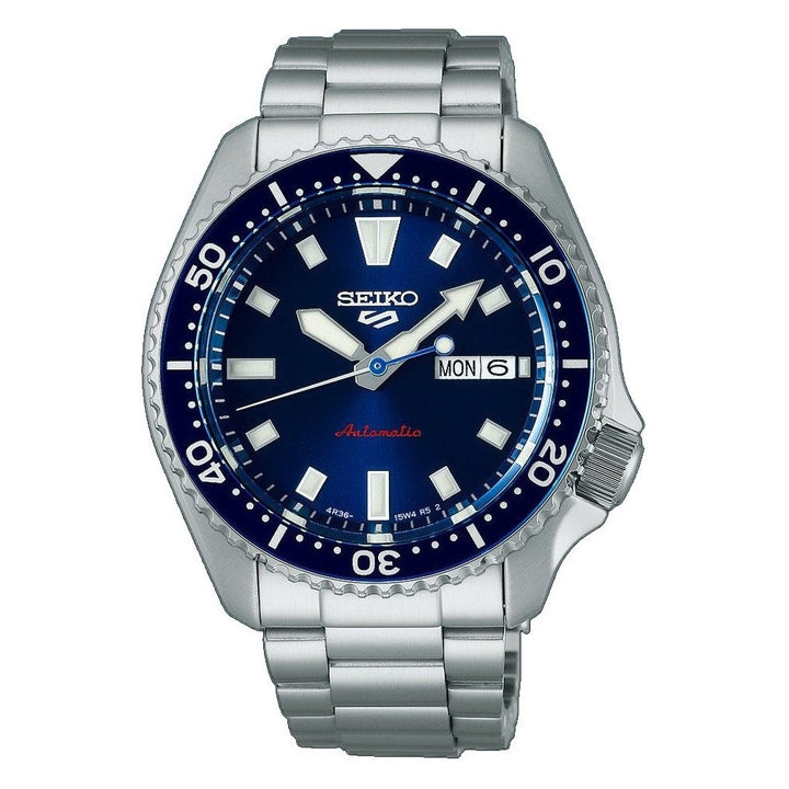 5 Sports SKX Unidirectional Bezel Blue Dial / Stainless Steel Bracelet Blue Dial