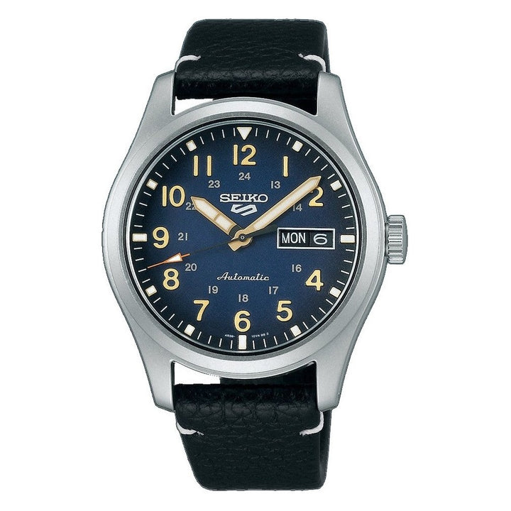 5 Sports Field Series Blue Dial Black Leather Strap 39.4mm Blue Dial