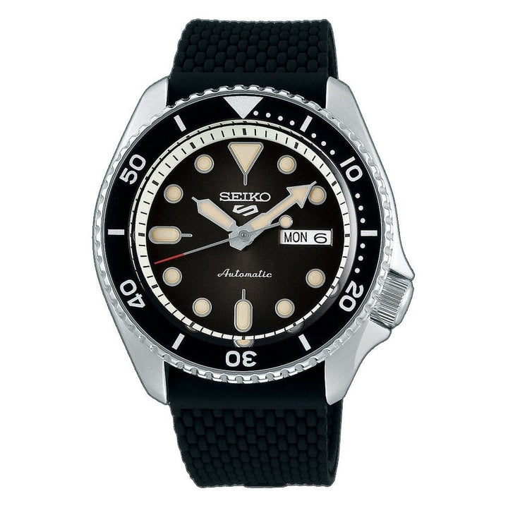 Seiko 5 Sports - Unidirectional Bezel Black Gradient Dial / Black Silicone Strap Black Gradient Dial