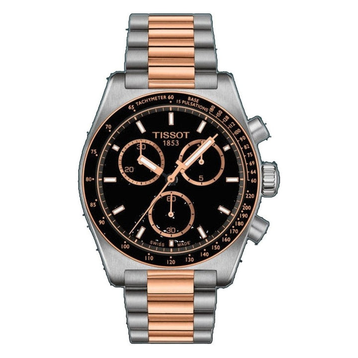 PR516 Quartz Chronograph Silver-tone / Rose Gold Black Dial
