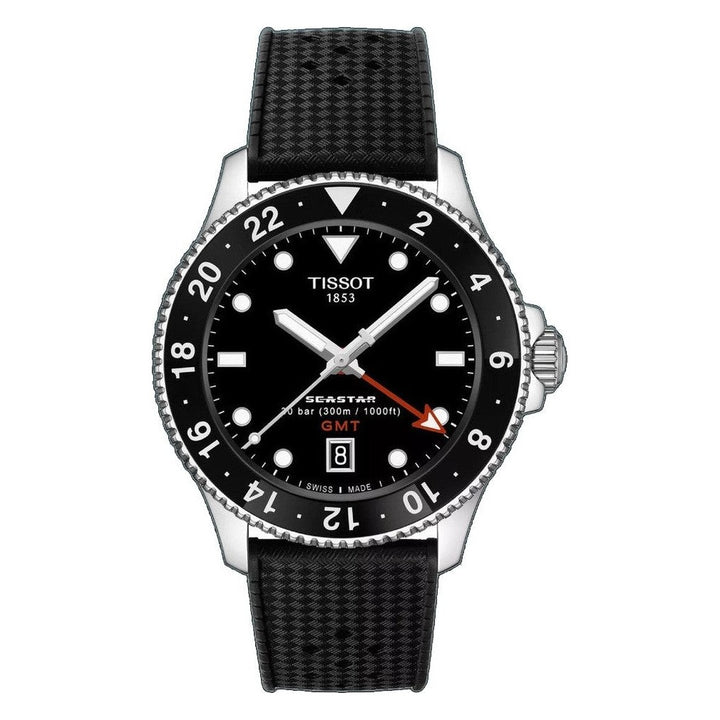 Seastar 1000 GMT Black / Rubber | Black Dial