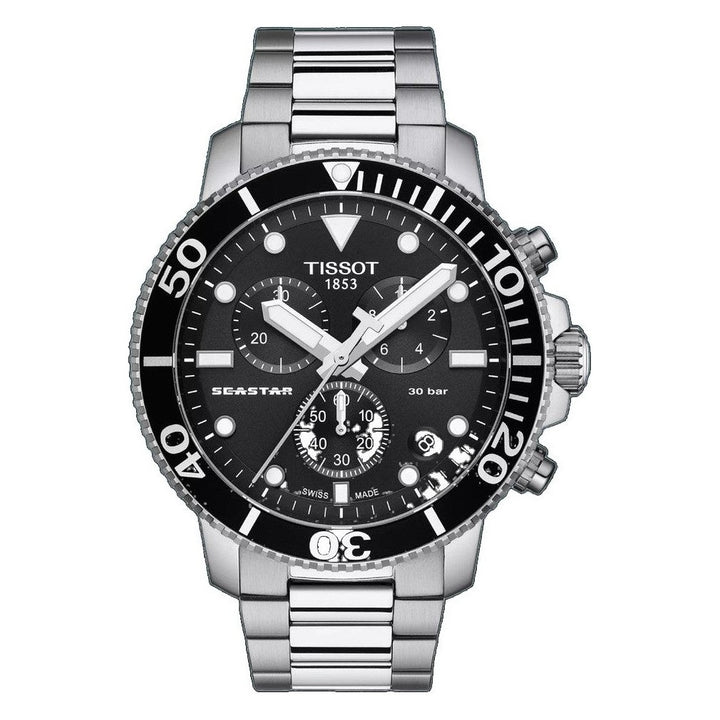 Seastar 1000 Chronograph Black / Stainless Steel Black Dial