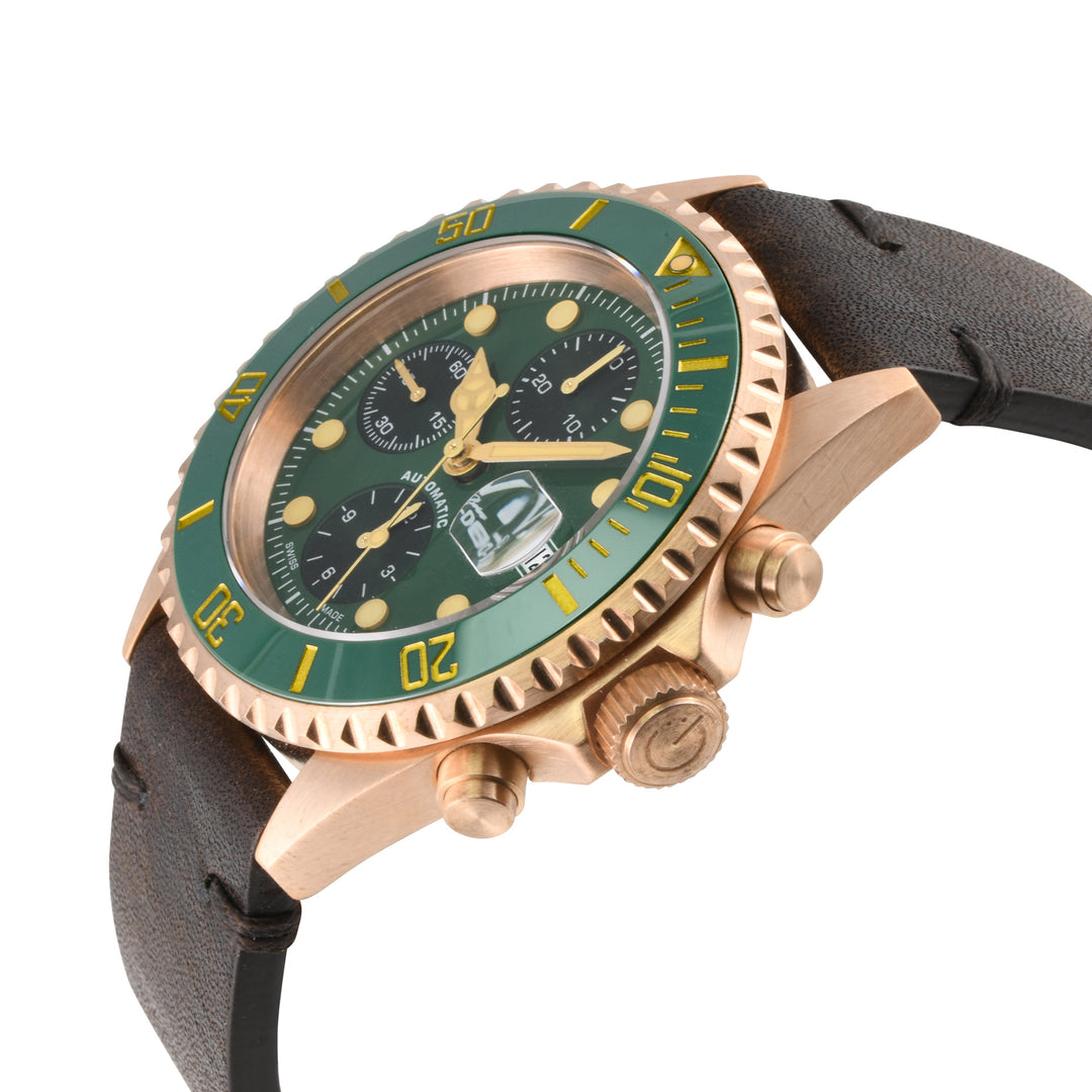 Wall Street - Bronze Gevril Swiss Automatic, Bronze case, Unidirectional Rotatin