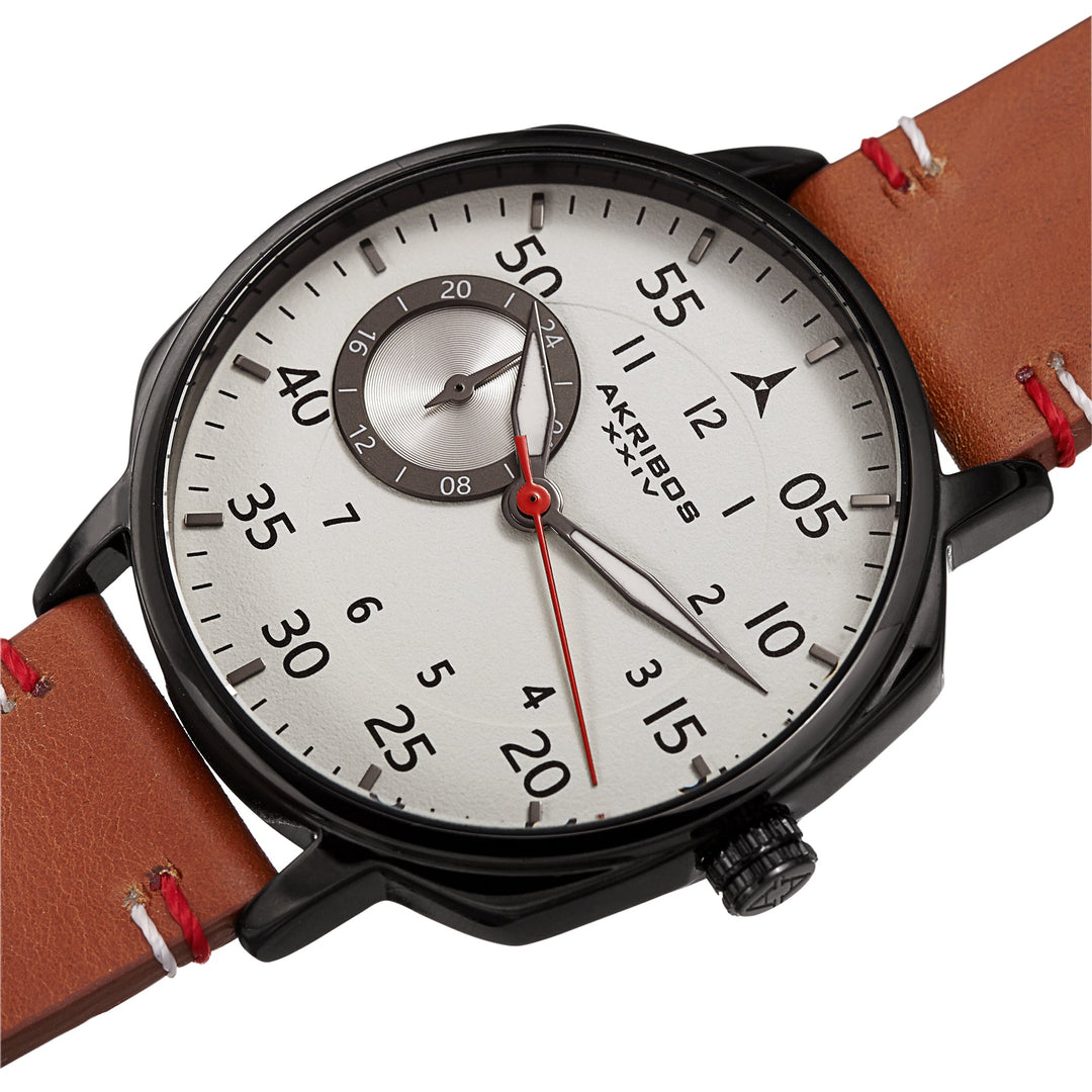 Casual Black/Black Tone/Leather | White Dial