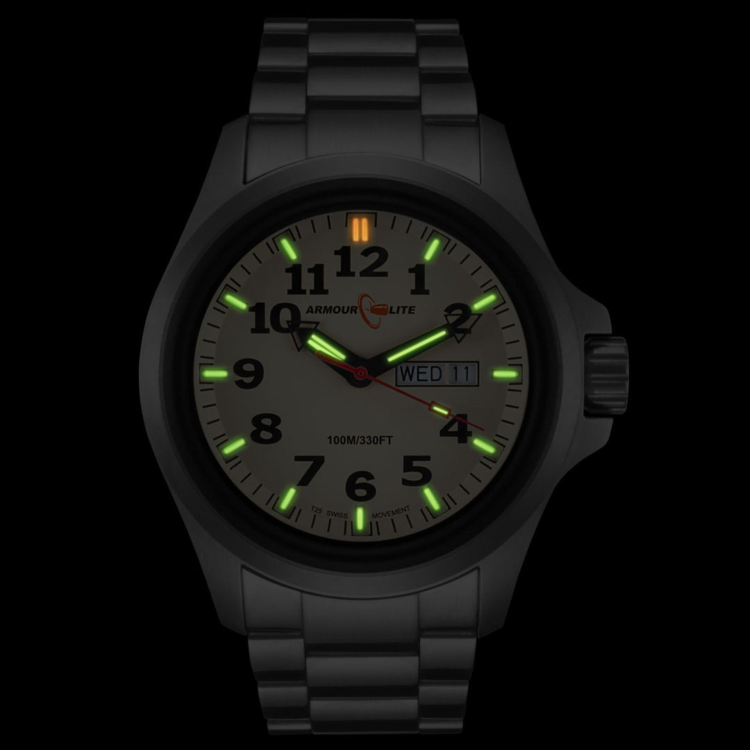Officer AL815 Tritium Illuminated w/ Shatterproof Armourglass Crystal Stainless 