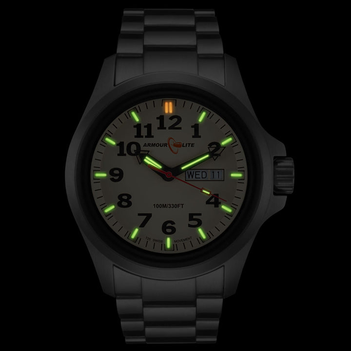 Officer AL815 Tritium Illuminated w/ Shatterproof Armourglass Crystal Stainless 