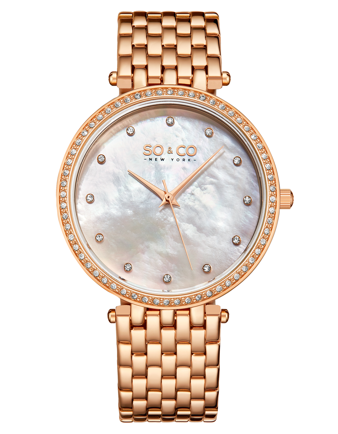 Madison 5334 Silver Mother-of-pearl/ Rose/Gold Toned Bracelet | Mother of Peal D