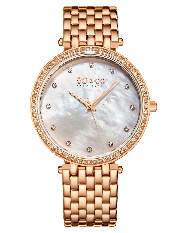 Madison 5334 Silver Mother-of-pearl/ Rose/Gold Toned Bracelet | Mother of Peal D
