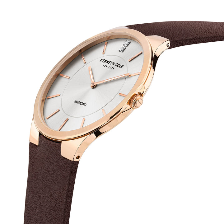 Classic 44mm / Silver / Dark Brown Silver Dial