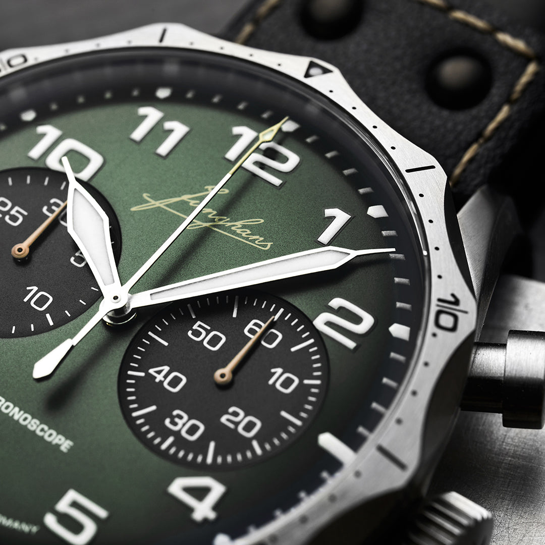 Pilot Chronoscope Dark Green Dial / Dark Green and Black Leather Strap Dark Gree