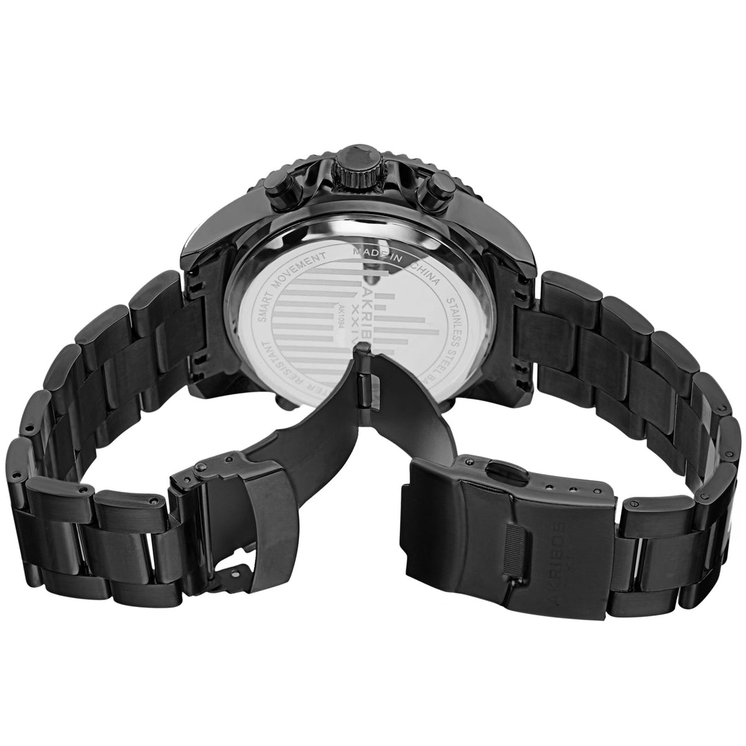 AK1094BK-Sport Black/Stainless Steel | Black Dial