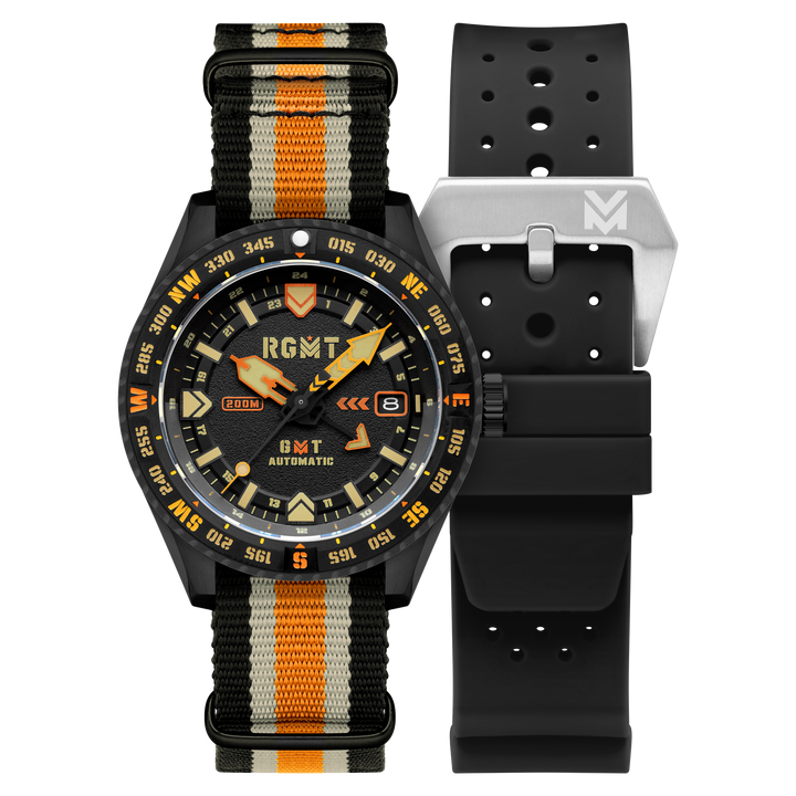 Dragoon GMT Automatic Black Dial / Multicolor Nylon Strap Black Dial