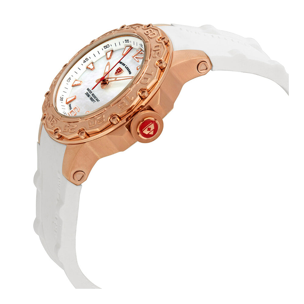 Legend Ultrasonic Ladies Silver & Rose Gold / Rubber | Silver Dial