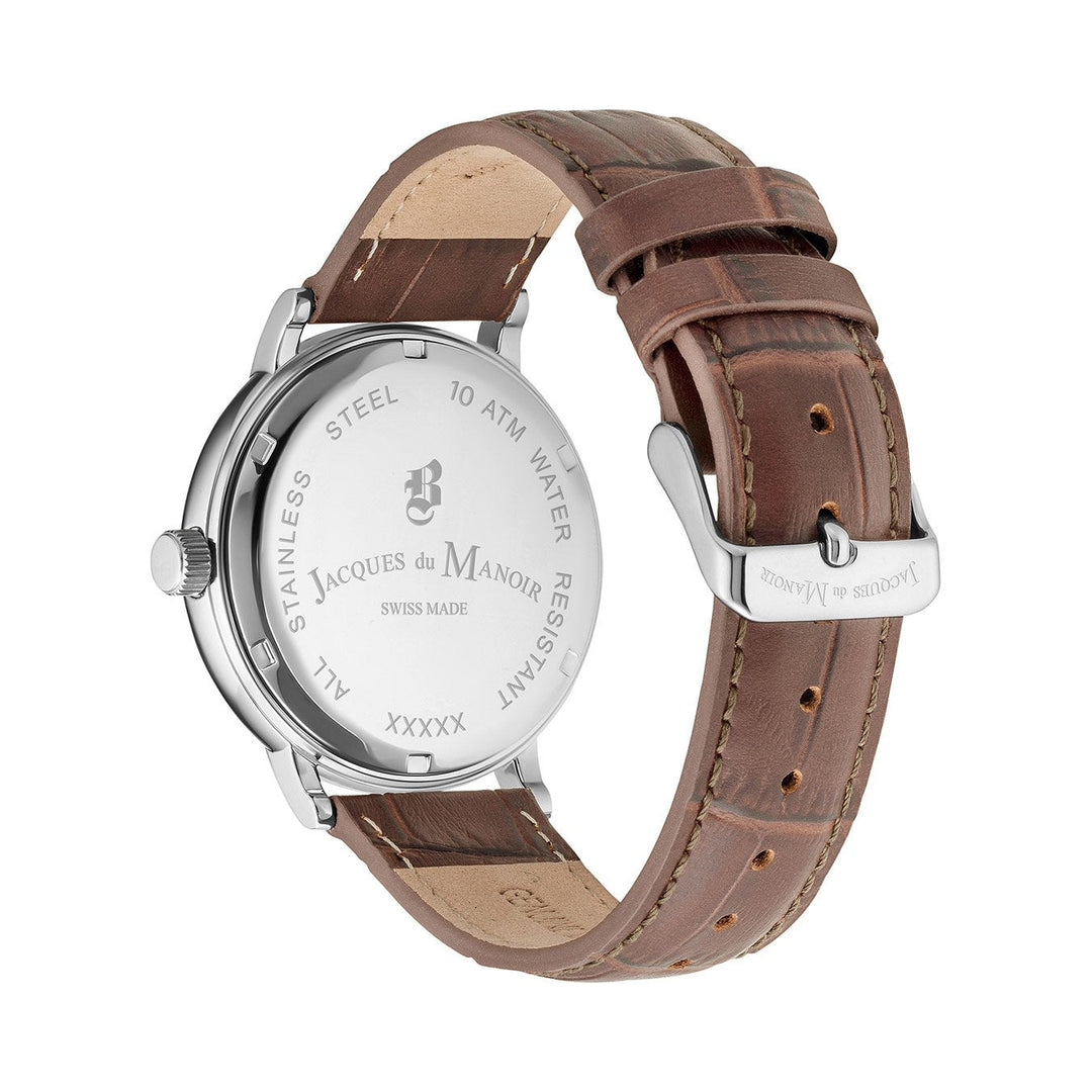 Kilo Silver sunray dial, brown leather Silver / sunray Dial