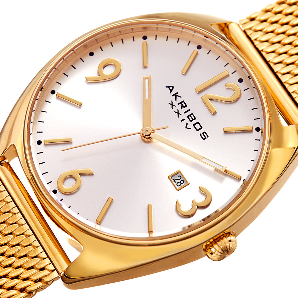 Quartz Date Silver Dial Gold Bracelet MeshWatch Gold | Silver Dial