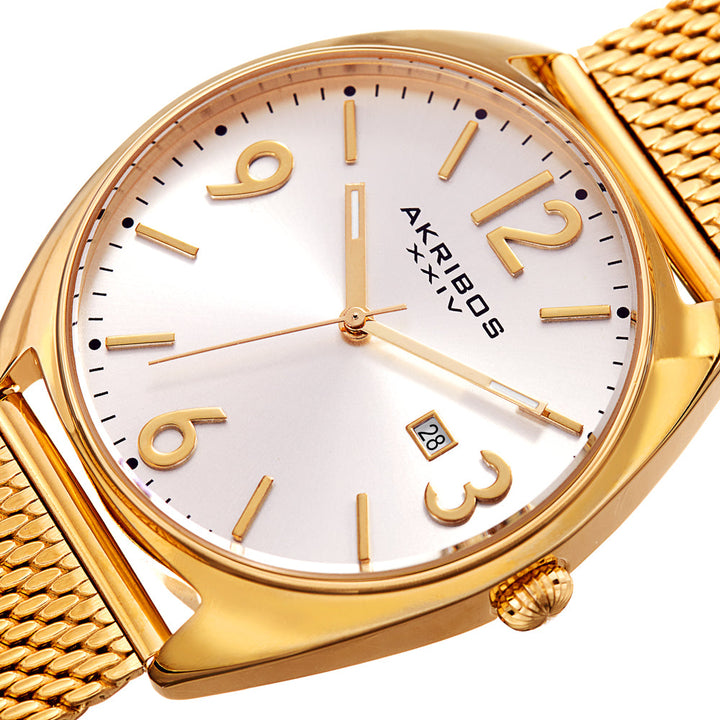 Quartz Date Silver Dial Gold Bracelet MeshWatch Gold | Silver Dial