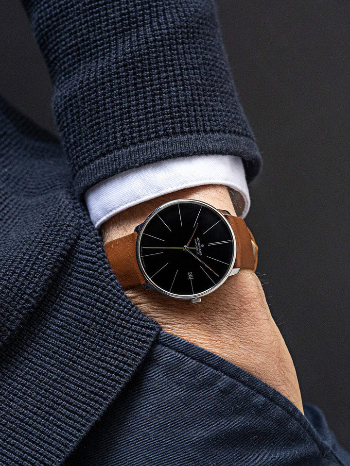 Meister Fein Automatic Black Dial / Brown Leather Strap Black Dial
