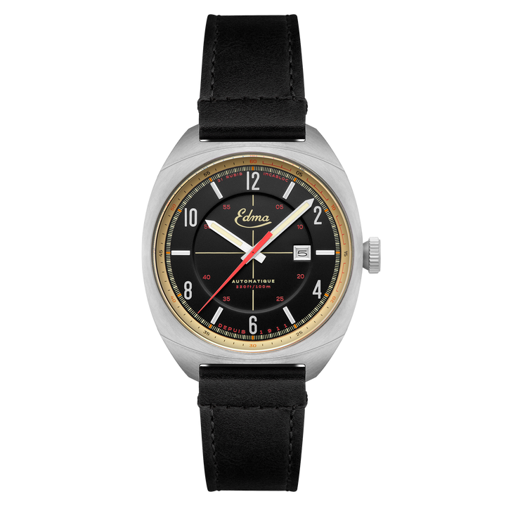 Crissier Automatic Black / Black Leather | Black Dial