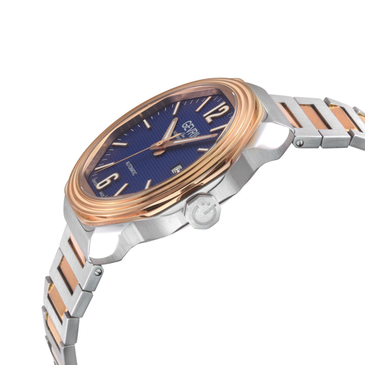 Roosevelt Gevril SS Case, IPRG Bezel, Blue checkered dial, SS Bracelet. | Blue D
