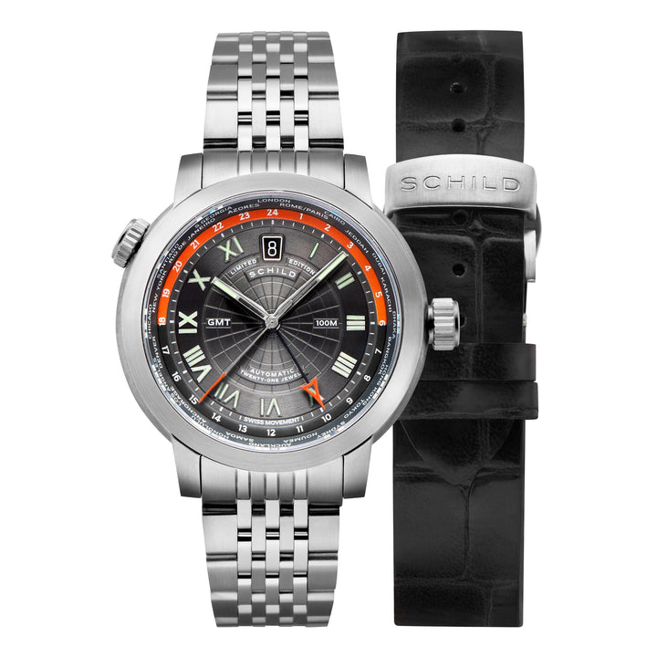 Heinrich Swiss GMT Limited Edition Gray / Stainless Steel | Gray Dial