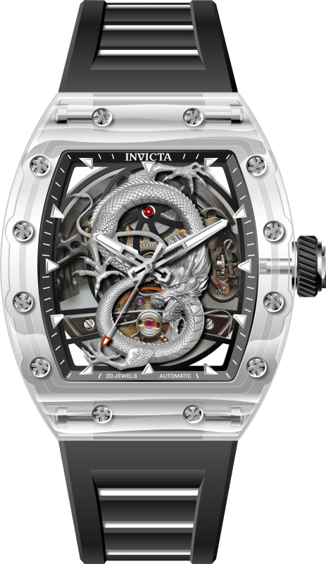 Invicta 42mm / Black / Silver | Silver Dial