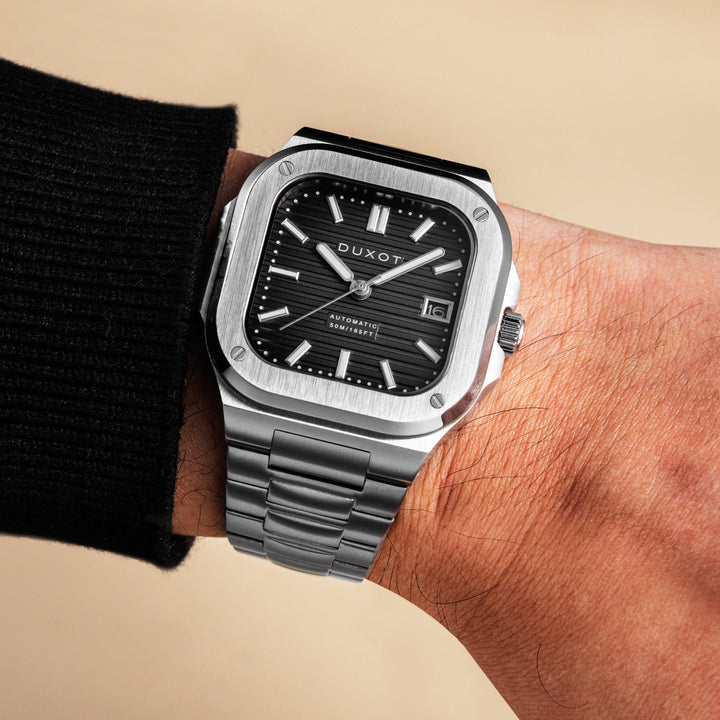 Quadrata Automatic Black / Stainless Steel | Black Dial