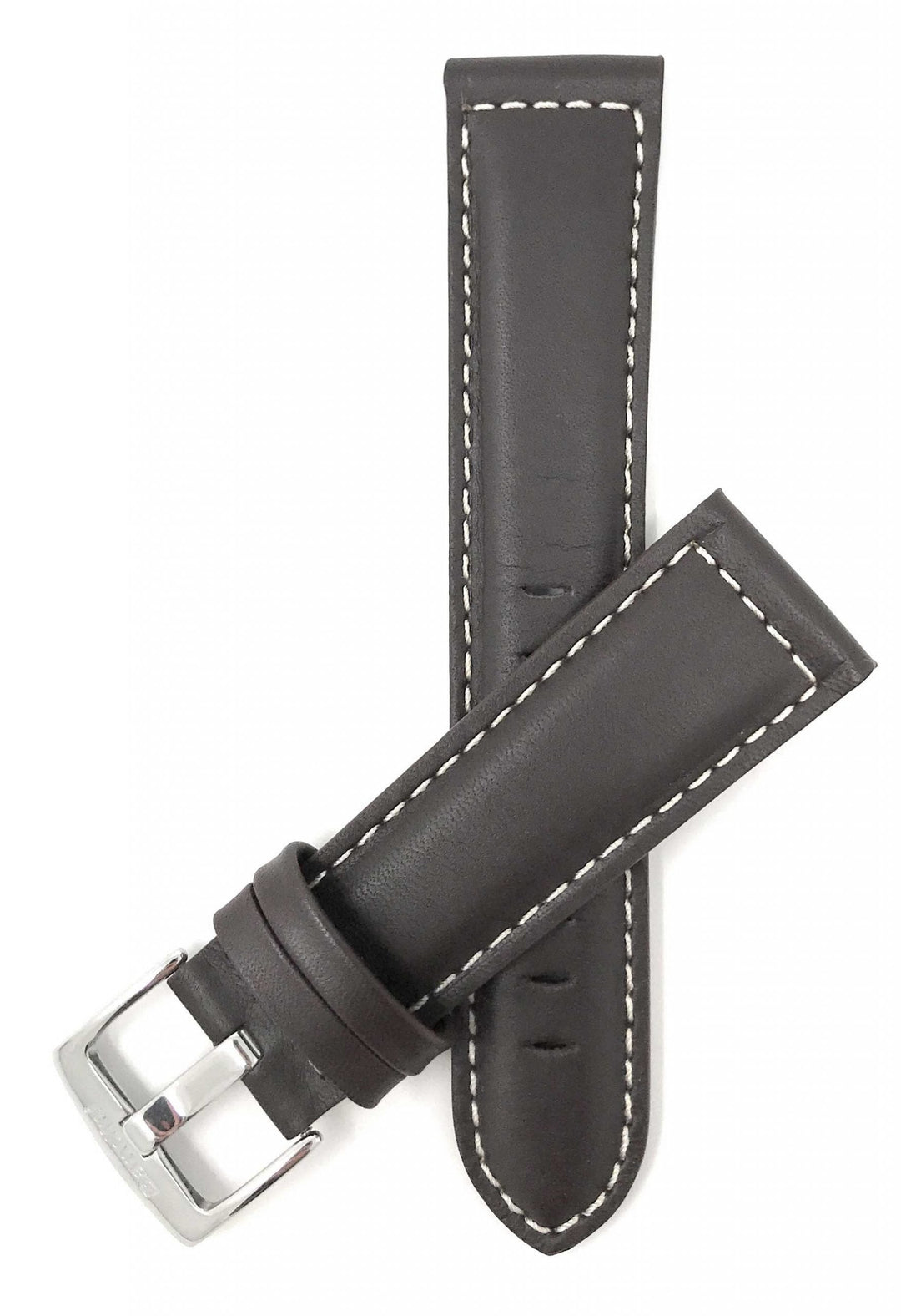 500s | 30mm Brown Italian Leather Watch Band - Classic - Padded - White Stitch 3