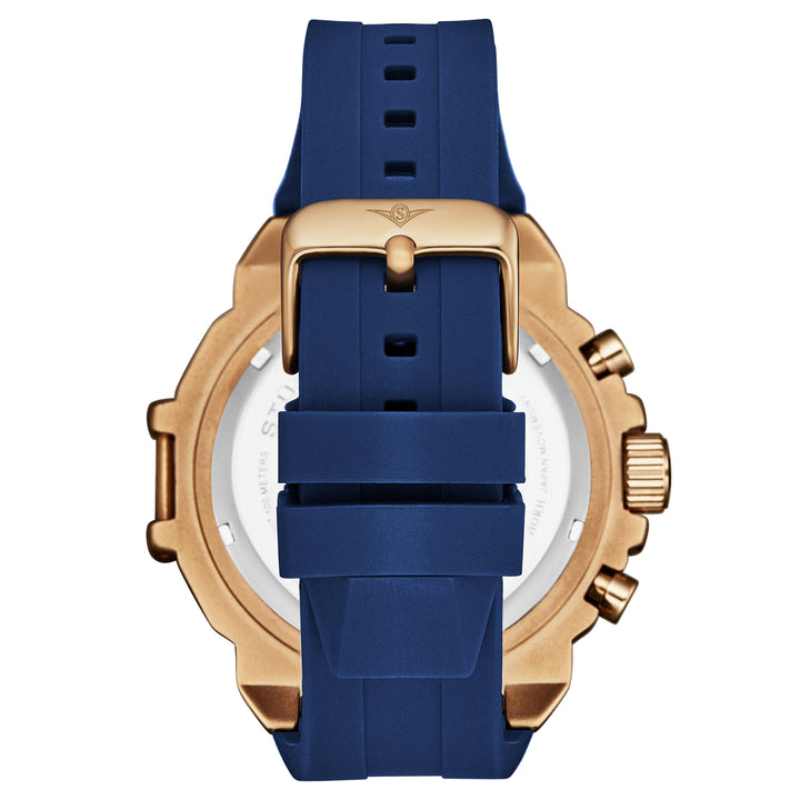 Spectra 50mm Japanese Quartz Chronograph Rose/Blue | Blue Dial