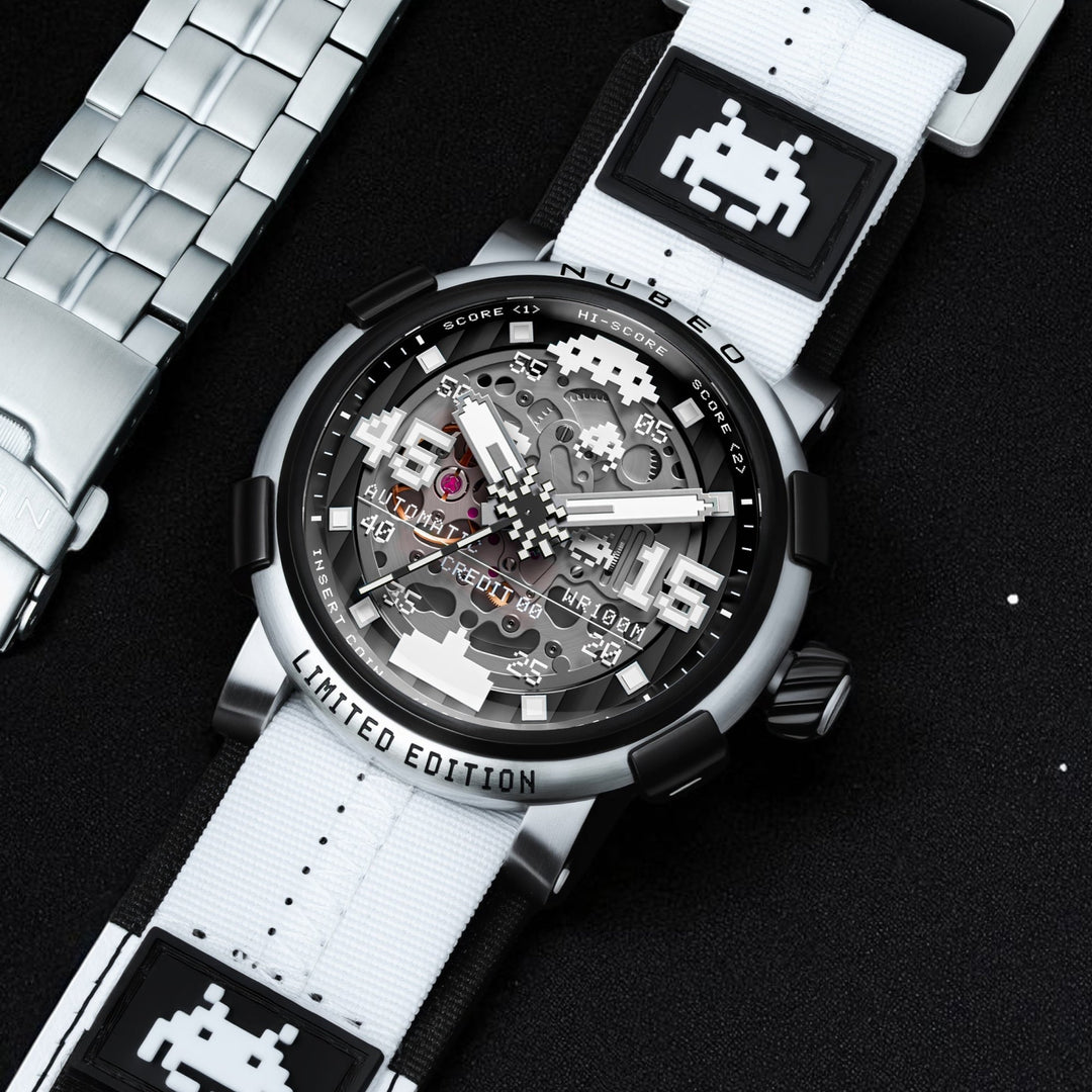 Orion Automatic Space Invaders Limited Edition Black / Stainless Steel Black Dia