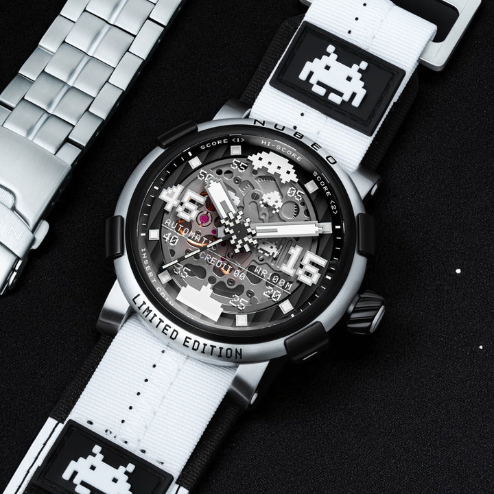 Orion Automatic Space Invaders Limited Edition Black / Stainless Steel Black Dia