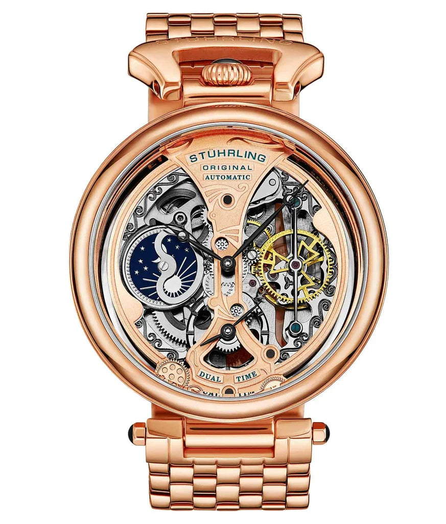 Emperor's Grandeur 4003 Dual Time Automatic 46mm Skeleton Rose/Stainless Steel |