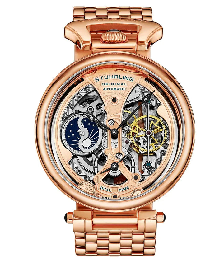 Emperor's Grandeur 4003 Dual Time Automatic 46mm Skeleton Rose/Stainless Steel |