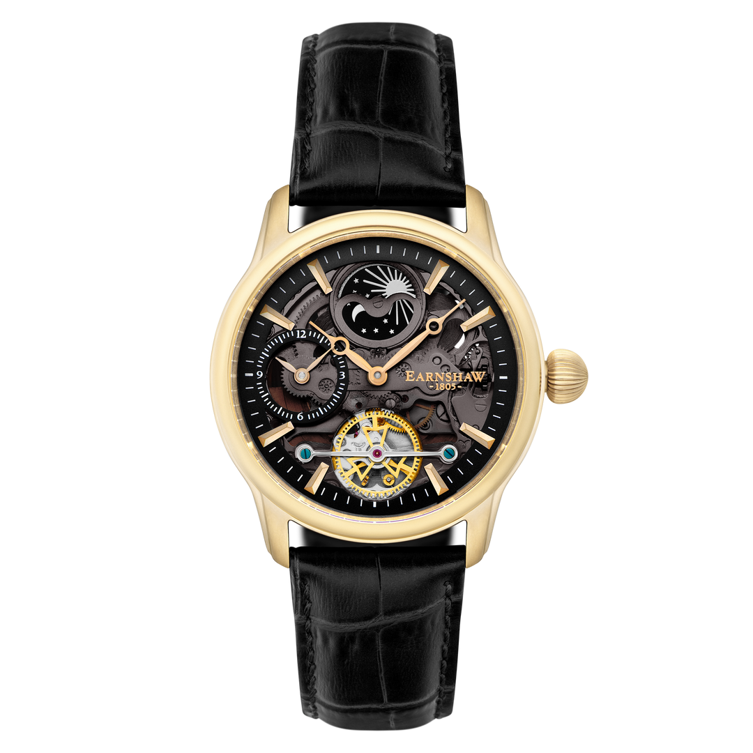 Longitude Shadow Automatic Black / Genuine Leather | Black Dial
