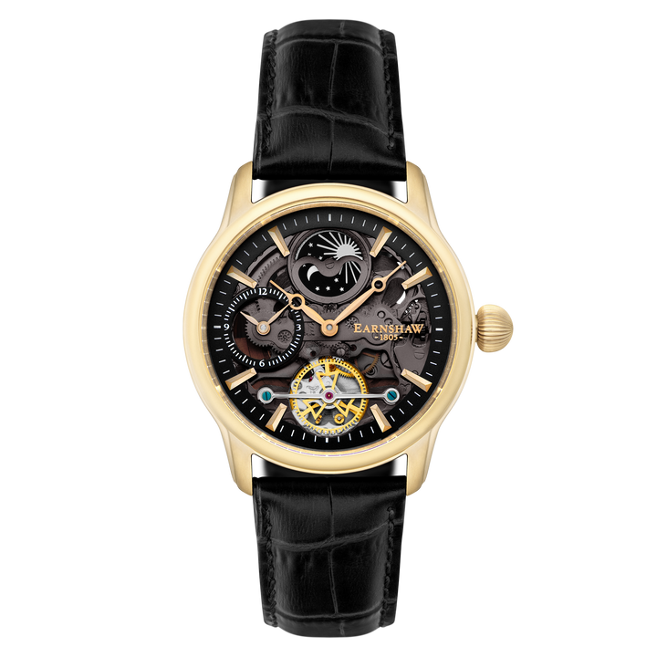 Longitude Shadow Automatic Black / Genuine Leather | Black Dial