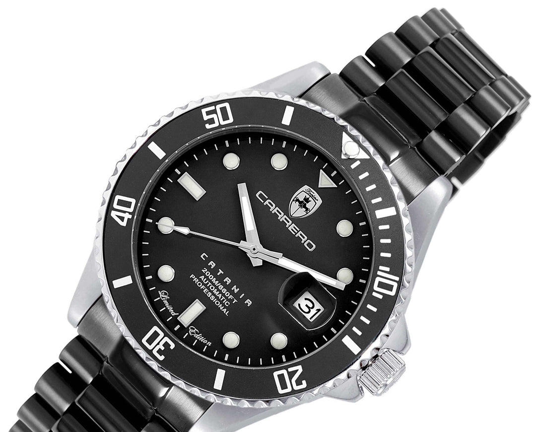 CATANIA -PD SILVER TONE/IP-BLACK Black Dial Dial