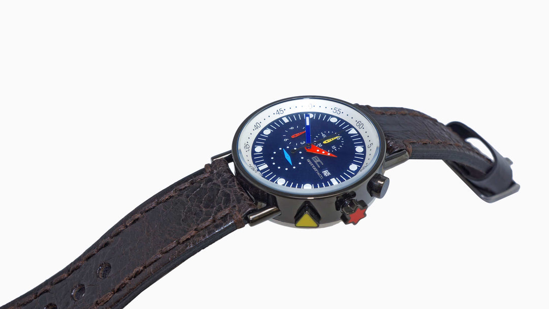 BC COLLECTION IP Black/ Blue-Brown | Blue Dial Dial