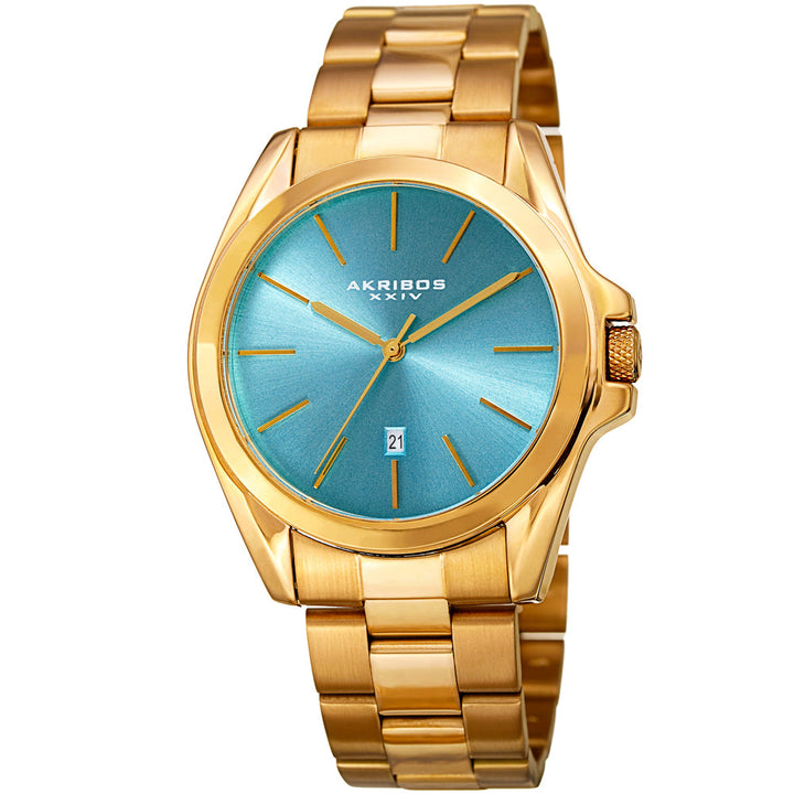 Casual-AK948YGTQ Gold/Stainless Steel | Blue Dial