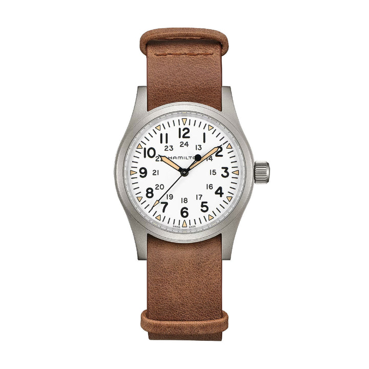 KHAKI FIELD White / Leather White Dial